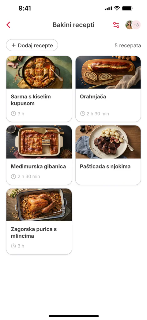 Zajednička zbirka „Bakini recepti” sa šest recepata; šesti, Zagorski štrukli, upravo je dodan